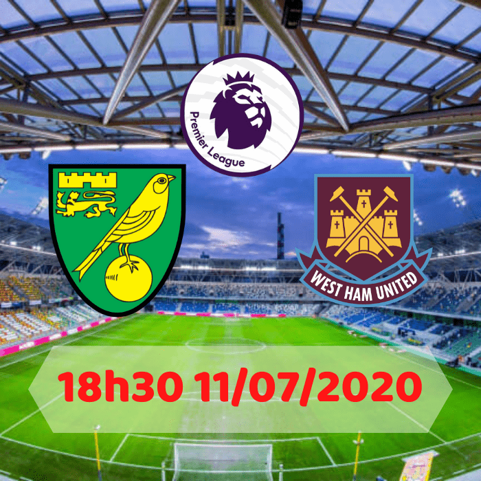 Soi kèo Norwich vs West Ham – 18h30 – 11/07/2020