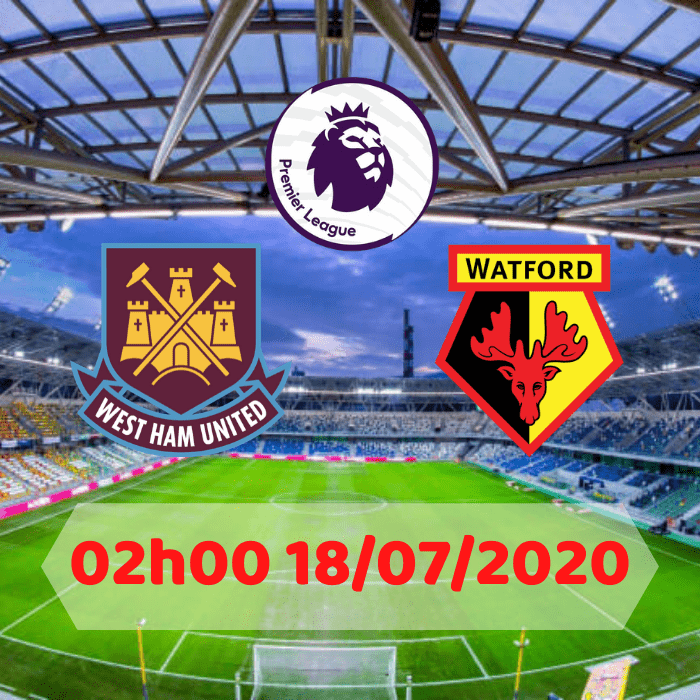 SOI KÈO West Ham vs Watford – 02h00 – 18/07/2020