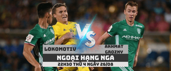 Lokomotiv Moscow vs Akhmat –Ngoại hạng Nga– 26/08