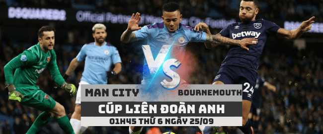 Nhận định Manchester City vs Bournemouth –Cúp Liên đoàn Anh– 25/09