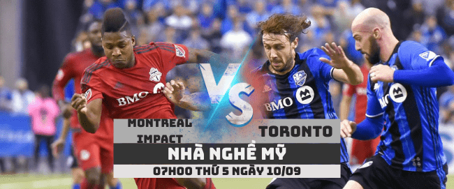 Montreal Impact vs Toronto –Nhà nghề Mỹ– 10/09