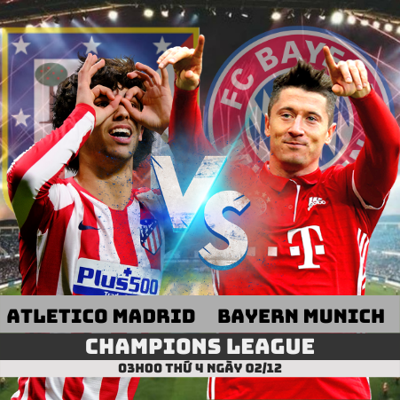 Tỷ lệ kèo Atletico Madrid Bayern Munich –Champions League- 02/12/2020