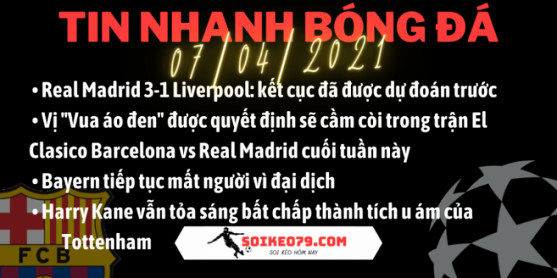 Tin nhanh bóng đá 07/04