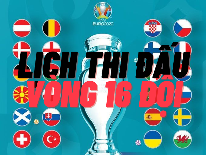 LTD Euro 2020 mới nhất – vòng 16 đội – vòng 1/8