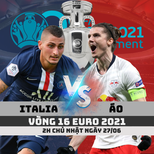 Tỷ lệ kèo Ý vs Áo –2h- 27/06/2021 – Vòng 16 Euro 2021