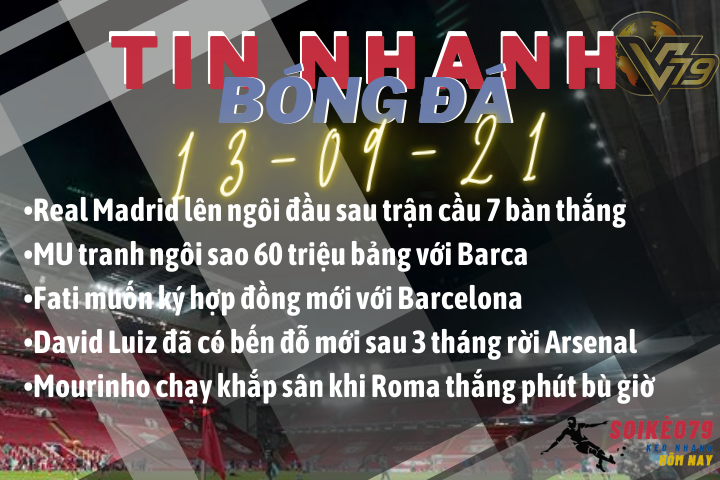 Tin nhanh bóng đá 13/9