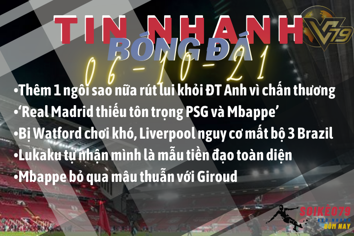 Tin nhanh bóng đá 06/10