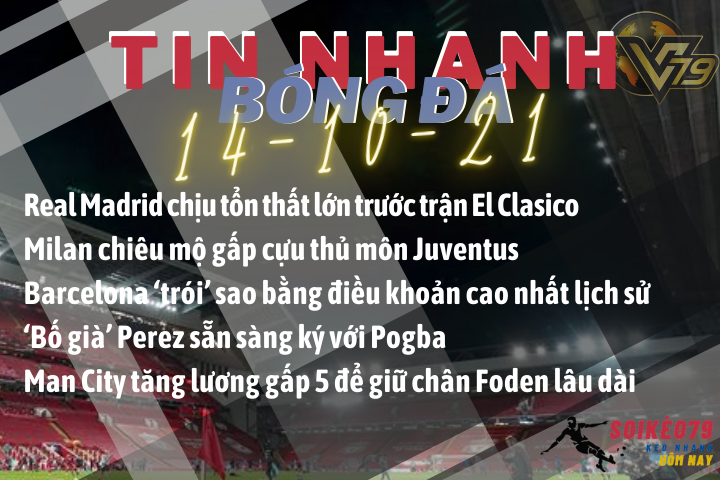 Tin nhanh bóng đá 14/10