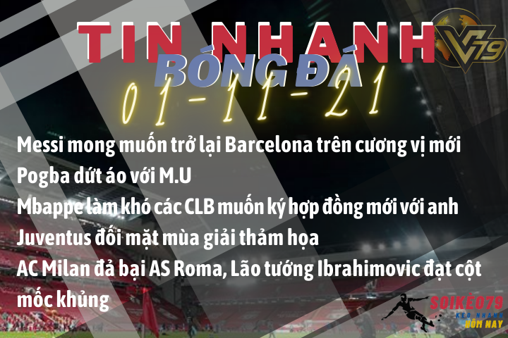 Tin nhanh bóng đá 01/11