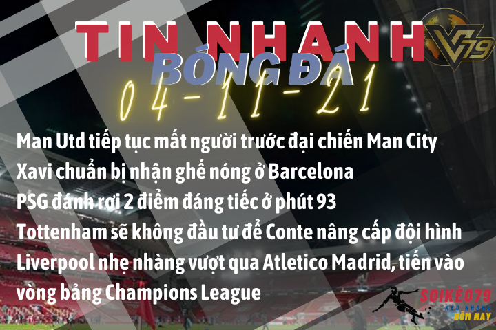 Tin nhanh bóng đá 04/11