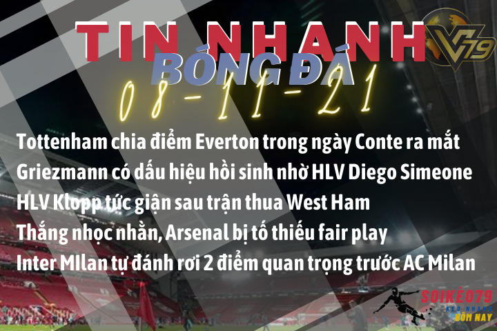 Tin nhanh bóng đá 08/11