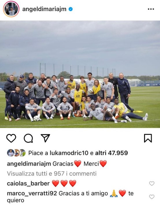 di maria instagram goodbye psg