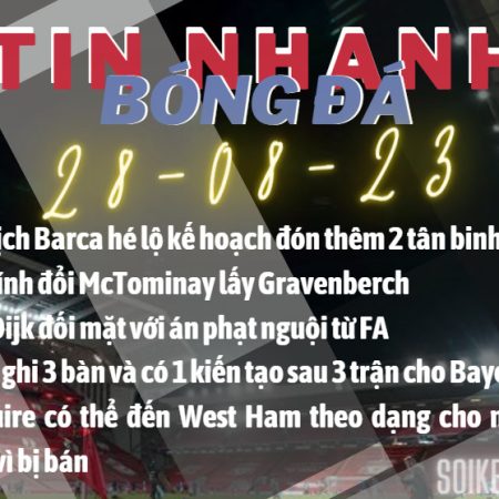 Tin nhanh bóng đá 28/8